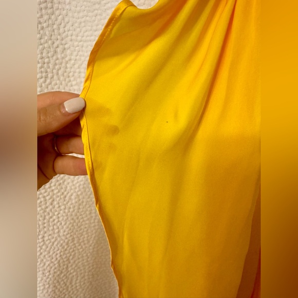 NWT Baobab Marea Luz Yellow One-Shoulder Side-Tie Mini Dress - Sz. L - Picture 8 of 12